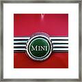 Mini Cooper Car Logo On Red Surface #2 Framed Print