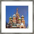 Moscow. St.basil Cathedral, Minin And #1 Framed Print