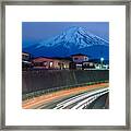 Mt. Fuji, Japan Over Neighborhoods #1 Framed Print