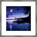 Night Shot Of Lake #1 Framed Print