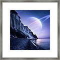 Night Shot Of Mountains And Sea #1 Framed Print