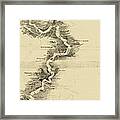 Panoramic Map Of The Thames #1 Framed Print
