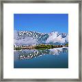 Pond And Mountaineer #1 Framed Print