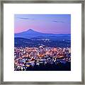 Portland, Oregon, Usa Skyline At Dawn #1 Framed Print