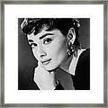 Portrait Of Audrey Hepburn #1 Framed Print