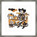 Rancher At Campfire #1 Framed Print