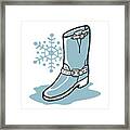 Riding Boot With Snowflake #1 Framed Print