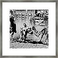 Rodeo Cowboy Bulldogging #1 Framed Print