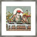 Santa Is Coming Through The Chimney #1 Framed Print