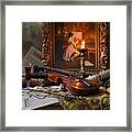 Still Life With Violin And Picture #1 Framed Print