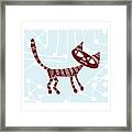 Striped Cat #1 Framed Print