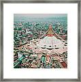 Stupa Temple Bodhnath Kathmandu, Nepal From Air October 12 2018 #1 Framed Print
