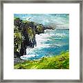 Painting Of The Cliffs Of Moher County Clare Ireland Framed Print