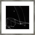 The Light Trail Of A Helicopter Framed Print