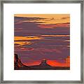 The Mittens And Merrick Butte At Sunset Framed Print