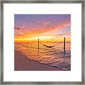 Tropical Sunset Beach Background #1 Framed Print