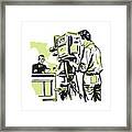 Tv Cameraman Recording News Broadcast #1 Framed Print