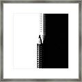 Two Drawing Pencils On A Black And White Surface. Framed Print