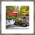 Vermont Covered Bridge In Autumn #1 Framed Print