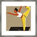 Woman Practicing Yoga #1 Framed Print