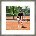 Active Senior Man Playing Tennis #10 Framed Print