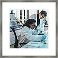 Scientists Working In Laboratory #10 Framed Print