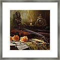 Still Life With Violin And Roses #11 Framed Print