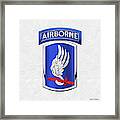 173rd Airborne Brigade Combat Team - 173rd  A B C T  Insignia Over White Leather Framed Print