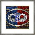 173rd Airborne Brigade Combat Team - 173rd  A B C T  Insignia With Parachutist Badge Over Flag Framed Print