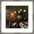 Still Life With Violin And Roses #18 Framed Print