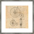 1886 W. G. Rich Velocipede Bicycle Antique Paper Patent Print Framed Print