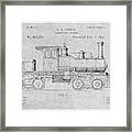 1891 Huber Locomotive Engine Gray Patent Print Framed Print