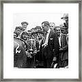 1920s, Race Winner In Duesenberg With Trophy Cup Framed Print