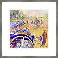 1927 Bugatti Racing With Other Vehicles Framed Print