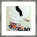 1927 Mercedes Benz Advertisement With Skier Framed Print