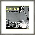 1930s Advertisement For Adler 1.7 Litre Primus Vehicle Framed Print