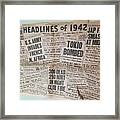 1942 Headlines Framed Print