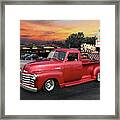 1949 Chevy Pickup At Porky's Drive-in Framed Print