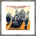 1949 Monza Race Poster Featuring Race Car Framed Print