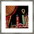1960s Night Scene Downtown Las Vegas Framed Print