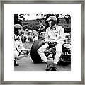 1965 Race Scene With Dan Gurney And Jim Clark With Lotus Framed Print
