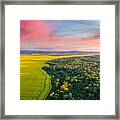 Aerial Drone Top View Of Yellow #2 Framed Print