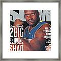 2 Big - 2 Strong: Shaq & The Lakers Double Up Slam Cover Framed Print