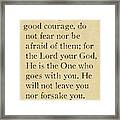 Deuteronomy 31 6. Inspirational Quotes Wall Art Collection Framed Print