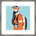 Man With Gas Mask #2 Framed Print