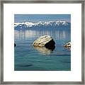 Rocks In A Lake With Mountain Range #2 Framed Print