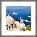 Thira Capital City Of Santorini - Greek #2 Framed Print