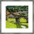 Three Archs Medieval Bridge In Italy #2 Framed Print