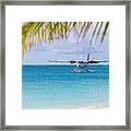 Seaplane At Tropical Beach Resort #3 Framed Print