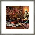 Still Life With Violin And Picture #3 Framed Print